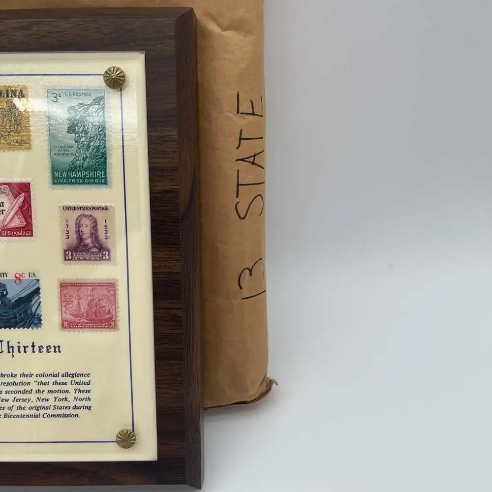 In the Beginning There Were Thirteen - Framed Historical U.S. Postage Stamp Coll